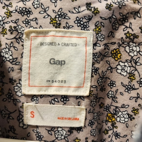 GAP Men's Floral Long Sleeves cotton Button Down Shirt size S - Picture 12 of 13